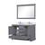 Lexora LD342248DBDSM46F Dukes 48 in. W Dark Grey Double Sink Vanity Cabinet, Carrara Marble Top, Faucet Set, 46 in. Mirror