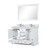 Lexora LD342248DADSM46F Dukes 48 in. W White Double Sink Vanity Cabinet, Carrara Marble Top, Faucet Set, and 46 in. Mirror
