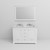 Lexora LD342248DADSM46F Dukes 48 in. W White Double Sink Vanity Cabinet, Carrara Marble Top, Faucet Set, and 46 in. Mirror
