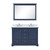 Lexora LD342248DEDSM46F Dukes 48 in. W Navy Blue Double Sink Vanity Cabinet, Carrara Marble Top, Faucet Set, and 46 in. Mirror