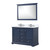 Lexora LD342248DEDSM46F Dukes 48 in. W Navy Blue Double Sink Vanity Cabinet, Carrara Marble Top, Faucet Set, and 46 in. Mirror