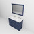 Lexora LD342248DEDSM46F Dukes 48 in. W Navy Blue Double Sink Vanity Cabinet, Carrara Marble Top, Faucet Set, and 46 in. Mirror