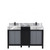 Lexora LZ342255SLISFCM Zilara 55 inch W Black and Grey Double Sink Vanity Cabinet, Castle Grey Marble Top and Matte Black Faucet Set