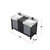 Lexora LZ342255SLISFCM Zilara 55 inch W Black and Grey Double Sink Vanity Cabinet, Castle Grey Marble Top and Matte Black Faucet Set