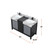 Lexora Zilara 55 inch W Black and Grey Double Sink Vanity Cabinet, Castle Grey Marble Top and Matte Black Faucet Set