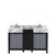Lexora LZ342255SLISFMC Zilara 55 inch W Black and Grey Double Sink Vanity Cabinet, Castle Grey Marble Top and Chrome Faucet Set