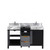 Lexora LZ342255SLISFMC Zilara 55 inch W Black and Grey Double Sink Vanity Cabinet, Castle Grey Marble Top and Chrome Faucet Set