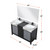 Lexora LZ342255SLISM53FCM Zilara 55 inch W Black and Grey Double Sink Vanity Cabinet, Castle Grey Marble Top, Matte Black Faucet Set and 53 in Mirror
