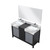 Lexora LZ342255SLISM53FMC Zilara 55 inch W Black and Grey Double Sink Vanity Cabinet, Castle Grey Marble Top, Chrome Faucet Set and 53 in Mirror