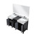 Lexora Zilara 55 inch W Black and Grey Double Sink Vanity Cabinet, Castle Grey Marble Top, Chrome Faucet Set and 53 in Mirror