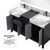 Lexora LZ342255SLISM53FMC Zilara 55 inch W Black and Grey Double Sink Vanity Cabinet, Castle Grey Marble Top, Chrome Faucet Set and 53 in Mirror