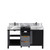 Lexora LZ342255SLISFBG Zilara 55 inch W Black and Grey Double Sink Vanity Cabinet, Castle Grey Marble Top and Gun Metal Faucet Set
