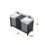 Lexora LZ342255SLISFBG Zilara 55 inch W Black and Grey Double Sink Vanity Cabinet, Castle Grey Marble Top and Gun Metal Faucet Set