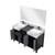 Lexora Zilara 55 inch W Black and Grey Double Sink Vanity Cabinet, Castle Grey Marble Top, Gun Metal Faucet Set and 53 in Mirror