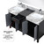 Lexora Zilara 55 inch W Black and Grey Double Sink Vanity Cabinet, Castle Grey Marble Top, Gun Metal Faucet Set and 53 in Mirror