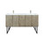 Lexora LVLY60DRA302 Lancy 60 inch W x 20 in D Rustic Acacia Double Sink Vanity Cabinet, Cultured Marble Top and Brushed Nickel Faucet Set