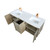 Lexora Lancy 60 inch W x 20 in D Rustic Acacia Double Sink Vanity Cabinet, Cultured Marble Top and Rose Gold Faucet Set
