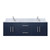 Lexora LVG60DE101 Geneva 60 in. W Navy Blue Wall Mount Double Sink Vanity Cabinet, Carrara Marble Top, and Faucet Set
