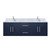 Lexora Geneva 60 in. W Navy Blue Wall Mount Double Sink Vanity Cabinet, Carrara Marble Top, and Faucet Set