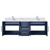 Lexora Geneva 60 in. W Navy Blue Wall Mount Double Sink Vanity Cabinet, Carrara Marble Top, and Faucet Set