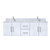 Lexora LVG60DM101 Geneva 60 in. W Glossy White Wall Mount Double Sink Vanity Cabinet, Carrara Marble Top, and Faucet Set