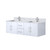 Lexora LVG60DM101 Geneva 60 in. W Glossy White Wall Mount Double Sink Vanity Cabinet, Carrara Marble Top, and Faucet Set