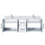 Lexora Geneva 60 in. W Glossy White Wall Mount Double Sink Vanity Cabinet, Carrara Marble Top, and Faucet Set
