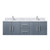 Lexora Geneva 60 in. W Dark Grey Wall Mount Double Sink Vanity Cabinet, Carrara Marble Top, and Faucet Set