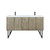 Lexora Lancy 60 inch W x 20 in D Rustic Acacia Double Sink Vanity Cabinet, White Quartz Top and Gun Metal Faucet Set