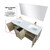 Lexora  LVLY60DRA303 Lancy 60 in W x 20 in D Rustic Acacia Double Bath Vanity, Cultured Marble Top and Gun Metal Faucet Set