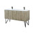Lexora LVLY60DRA303 Lancy 60 inch W x 20 in D Rustic Acacia Double Sink Vanity Cabinet, Cultured Marble Top and Gun Metal Faucet Set