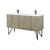 Lexora Lancy 60 inch W x 20 in D Rustic Acacia Double Sink Vanity Cabinet, Cultured Marble Top and Gun Metal Faucet Set