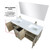 Lexora Lancy 60 inch W x 20 in D Rustic Acacia Double Sink Vanity Cabinet, Cultured Marble Top, Chrome Faucet Set and 55 in Mirror