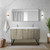 Lexora LVLY60DRA314 Lancy 60 inch W x 20 in D Rustic Acacia Double Sink Vanity Cabinet, Cultured Marble Top, Chrome Faucet Set and 55 in Mirror