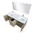 Lexora Lancy 60 inch W x 20 in D Rustic Acacia Double Sink Vanity Cabinet, White Quartz Top, Brushed Nickel Faucet Set and 55 in Mirror