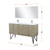 Lexora LLC60DKSOSM55FBN Lancy 60 inch W x 20 in D Rustic Acacia Double Sink Vanity Cabinet, White Quartz Top, Brushed Nickel Faucet Set and 55 in Mirror