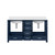 Lexora Jacques 60 in. W Navy Blue Double Sink Vanity Cabinet and White Quartz Top
