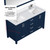 Lexora  LVJ60DE300 Jacques 60 in. W x 22 in. D Navy Blue Bath Vanity and Cultured Marble Top