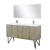 Lexora LVLY60DRA311 Lancy 60 inch W x 20 in D Rustic Acacia Double Sink Vanity Cabinet, Cultured Marble Top, Rose Gold Faucet Set and 55 in Mirror