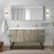 Lexora Lancy 60 inch W x 20 in D Rustic Acacia Double Sink Vanity Cabinet, Cultured Marble Top, Rose Gold Faucet Set and 55 in Mirror