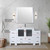 Lexora  LV341860SAESM34 Volez 60 in W x 18.25 in D White Bath Vanity with Side Cabinets, White Ceramic Top, and 34 in Mirror