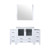 Lexora LV341860SAESM34 Volez 60 inch W White Bath Vanity Cabinet with Side Cabinets, White Ceramic Top, and 34 in Mirror