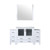 Lexora Volez 60 inch W White Bath Vanity Cabinet with Side Cabinets, White Ceramic Top, and 34 in Mirror