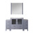 Lexora LV341860SBESM34 Volez 60 inch W Dark Grey Bath Vanity Cabinet with Side Cabinets, White Ceramic Top, and 34 in Mirror