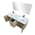 Lexora Lancy 60 inch W x 20 in D Rustic Acacia Double Sink Vanity Cabinet, White Quartz Top, Gun Metal Faucet Set and 55 in Mirror