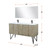 Lexora Lancy 60 inch W x 20 in D Rustic Acacia Double Sink Vanity Cabinet, White Quartz Top, Gun Metal Faucet Set and 55 in Mirror