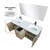 Lexora Lancy 60 inch W x 20 in D Rustic Acacia Double Sink Vanity Cabinet, White Quartz Top, Gun Metal Faucet Set and 55 in Mirror