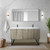 Lexora Lancy 60 inch W x 20 in D Rustic Acacia Double Sink Vanity Cabinet, Cultured Marble Top, Gun Metal Faucet Set and 55 in Mirror