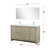 Lexora Lafarre 60 inch W x 20 in D Rustic Acacia Double Sink Vanity Cabinet, White Quartz Top, Chrome Faucet Set and 55 in Mirror