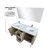 Lexora LLF60DKSODM55FCH Lafarre 60 inch W x 20 in D Rustic Acacia Double Sink Vanity Cabinet, White Quartz Top, Chrome Faucet Set and 55 in Mirror
